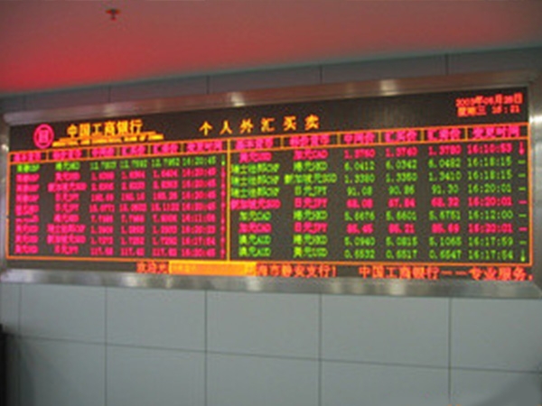 柳州银行汇率LED显示屏
